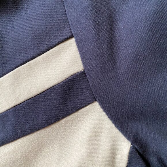 Max Mara Weekend Casual Jersey | Women's Navy & Beige Long Sleeve Shirt - Picture 9 of 12